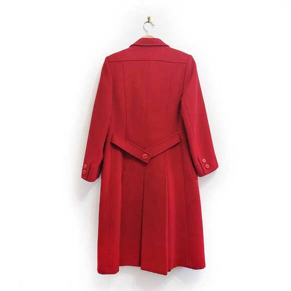 Red Wool Blend Raffinati fitted Maxi Coat long - Picture 2 of 11